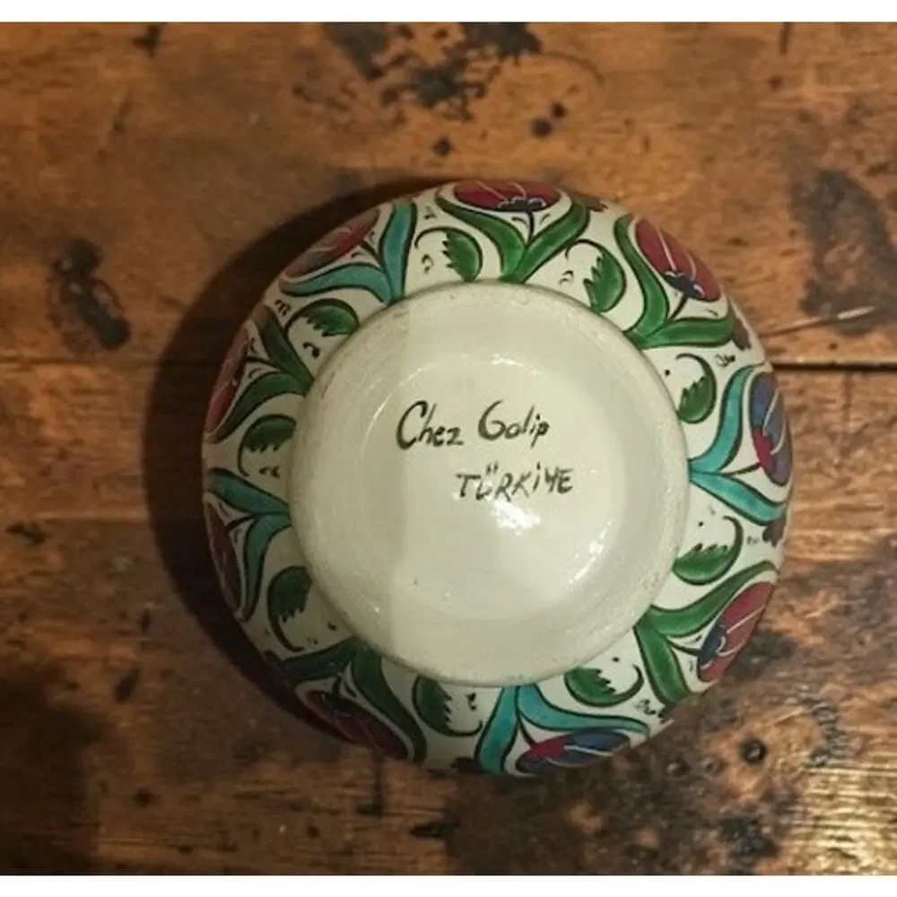 Chez Galip Turkish Hand Painted Ceramic Vase Iznik Style Avanos Türkiye 7.5